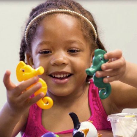Child playing with toys